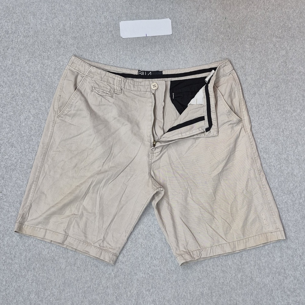 Billabong Men‎ Shorts 36 Beige Chino Twill K21ACU Button Zipper 10" Inseam Logo